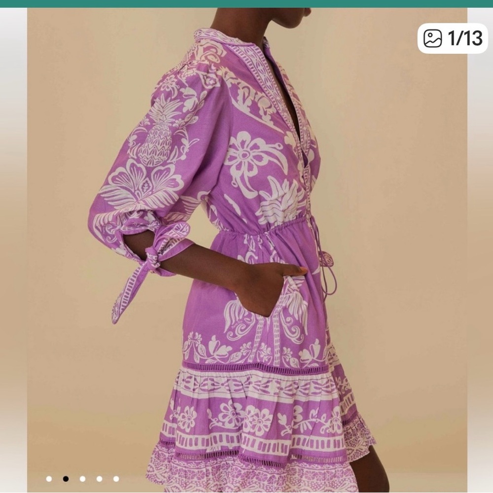 Lilac Sweet Garden Mini Dress Farm Rio. M
Awesome summer dress with pockets …